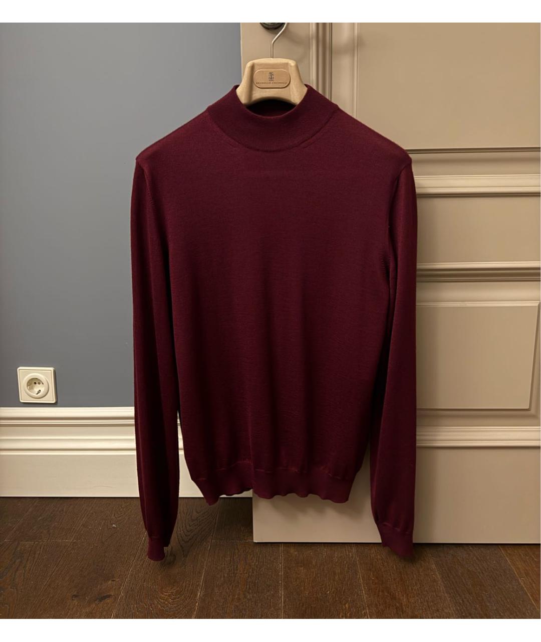 MALO Бордовый кашемировый джемпер / свитер, фото 7