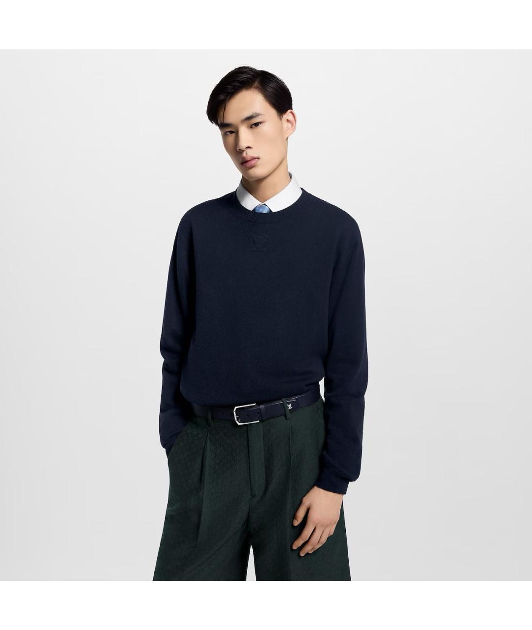 LOUIS VUITTON Черный кожаный ремень, фото 3