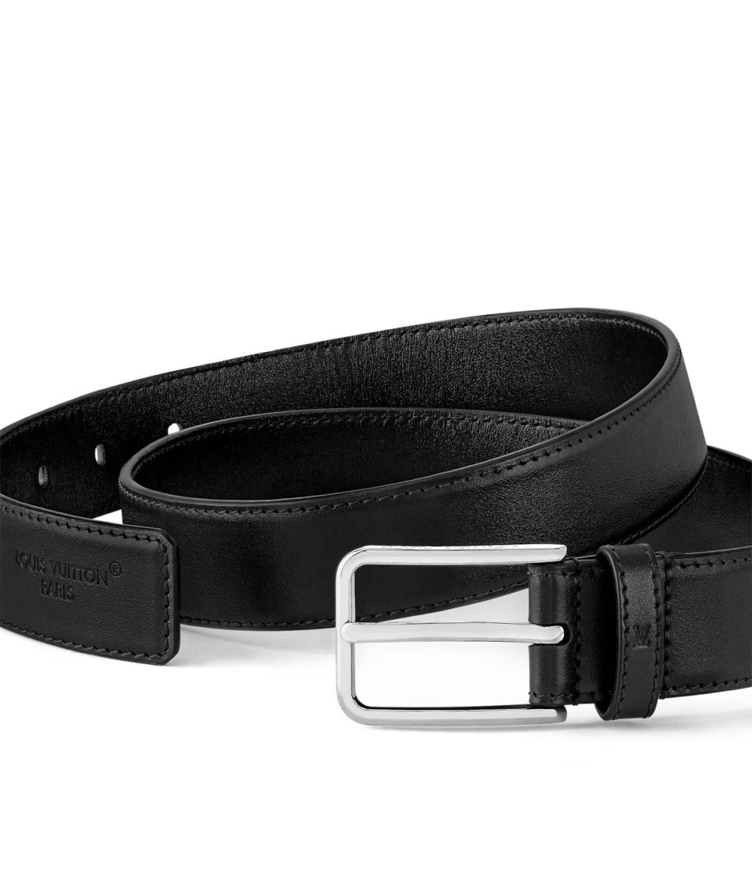 LOUIS VUITTON Черный кожаный ремень, фото 2