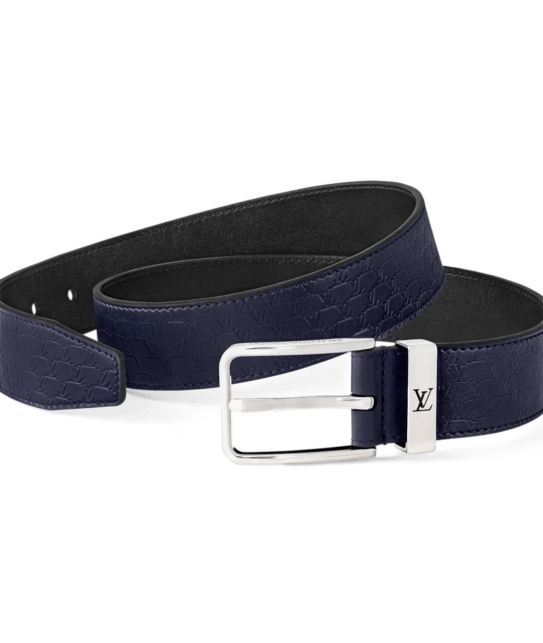 LOUIS VUITTON Темно-синий кожаный ремень, фото 2