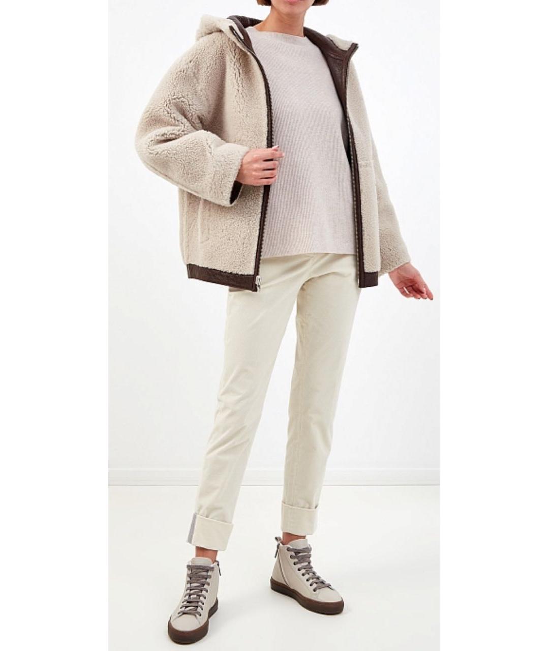 YVES SALOMON Коричневая кожаная дубленка, фото 7