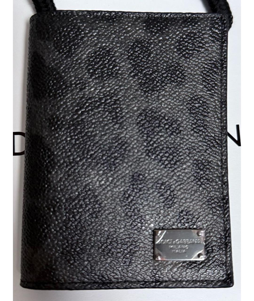 DOLCE&GABBANA Серый кожаный кошелек, фото 9