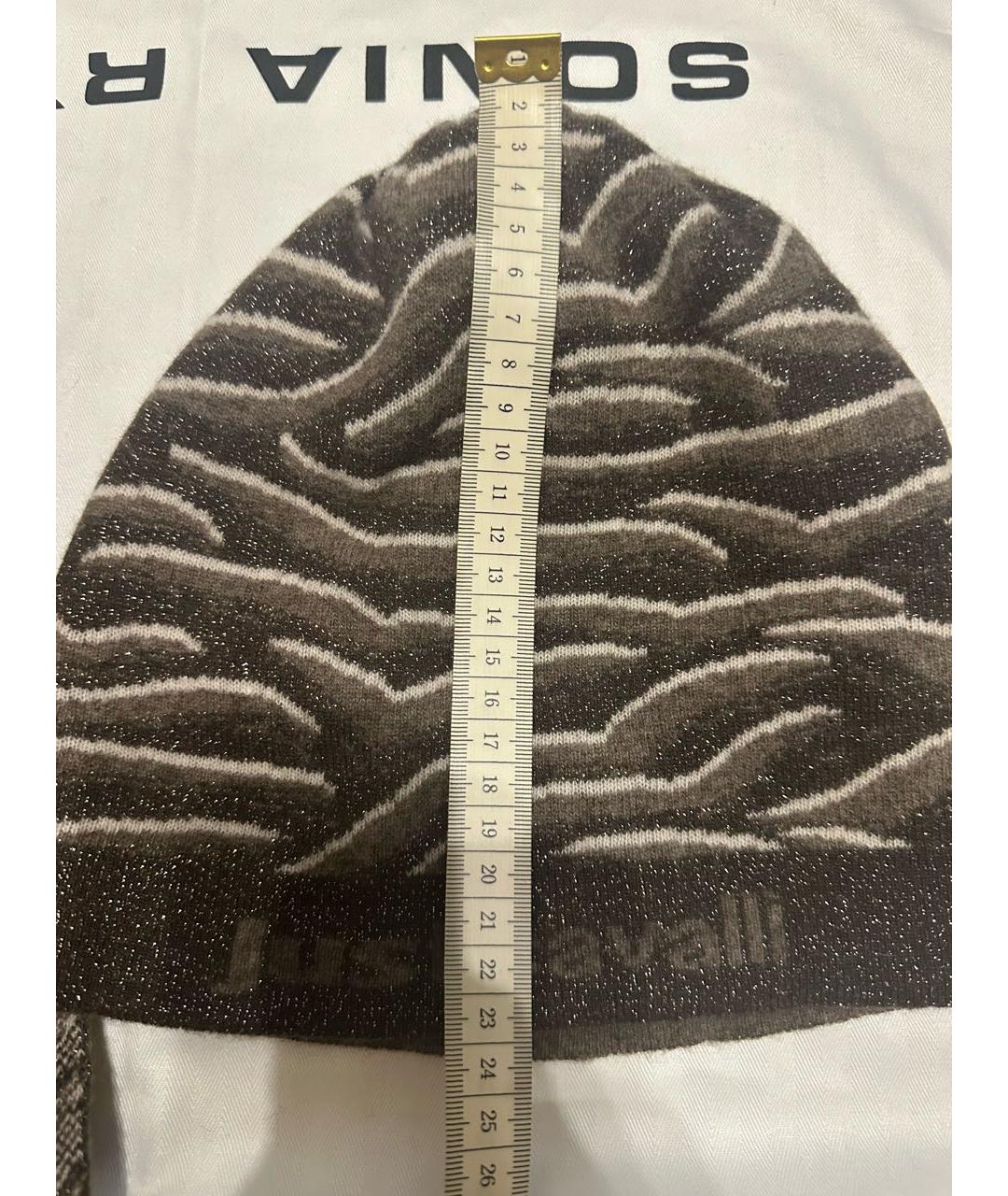 JUST CAVALLI Коричневая шерстяная шапка, фото 5