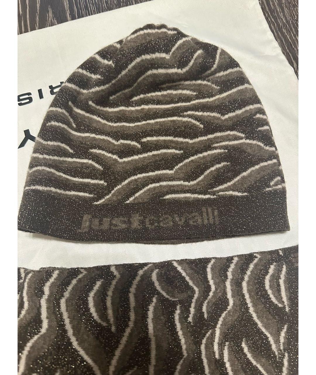 JUST CAVALLI Коричневая шерстяная шапка, фото 2
