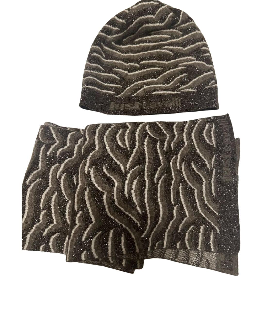 JUST CAVALLI Коричневая шерстяная шапка, фото 1