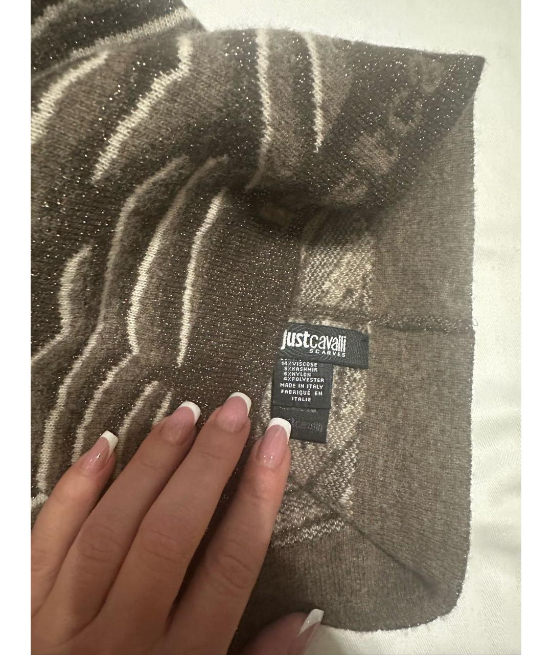 JUST CAVALLI Коричневая шерстяная шапка, фото 3