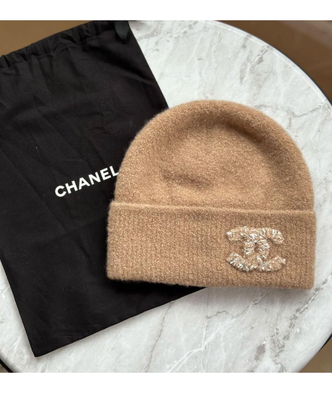 CHANEL Бежевая шерстяная шапка, фото 3