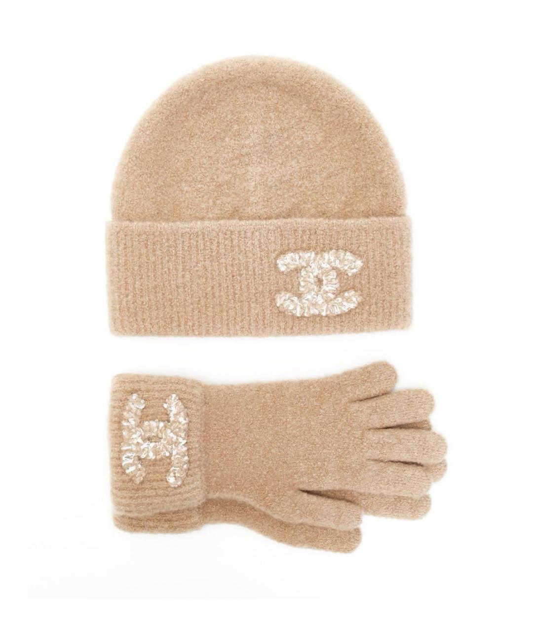 CHANEL Бежевая шерстяная шапка, фото 1