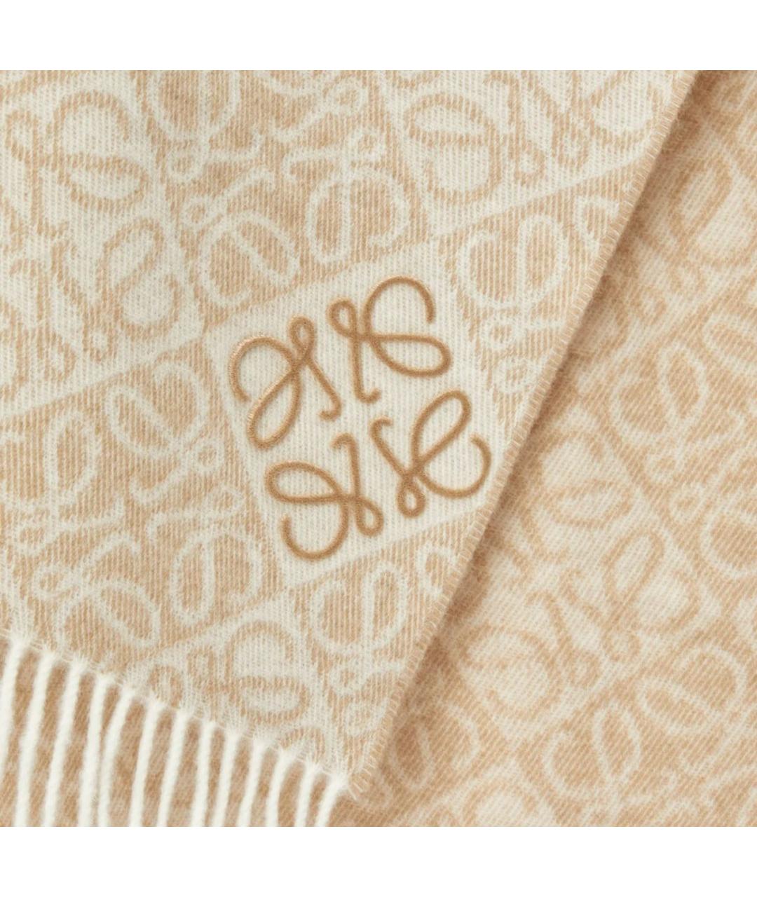 LOEWE Бежевый кашемировый шарф, фото 2