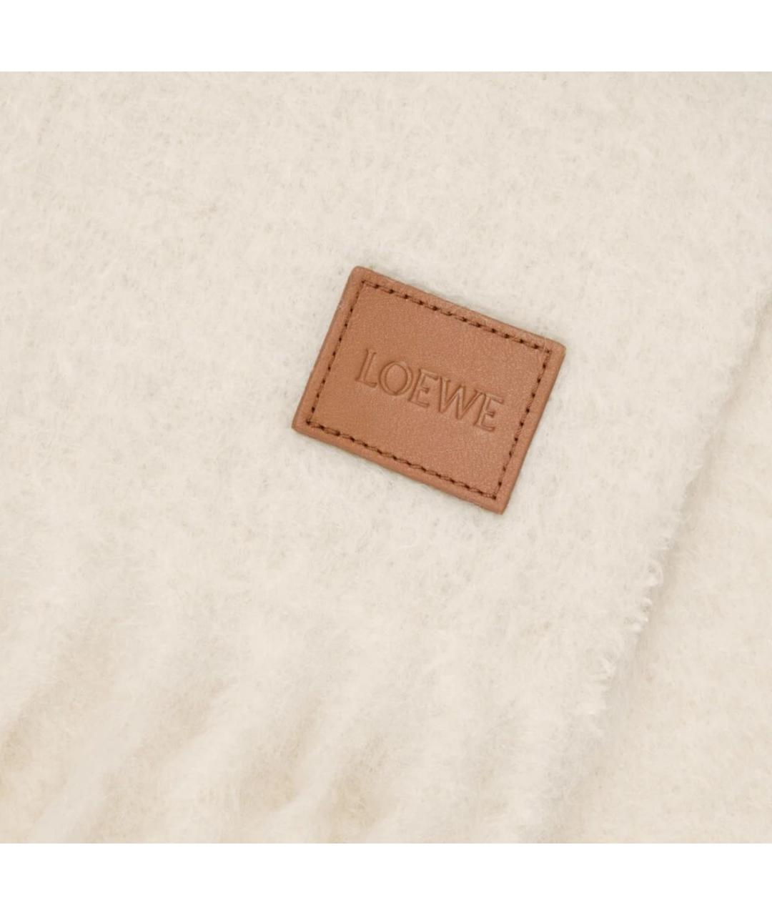 LOEWE Бежевый кашемировый шарф, фото 2