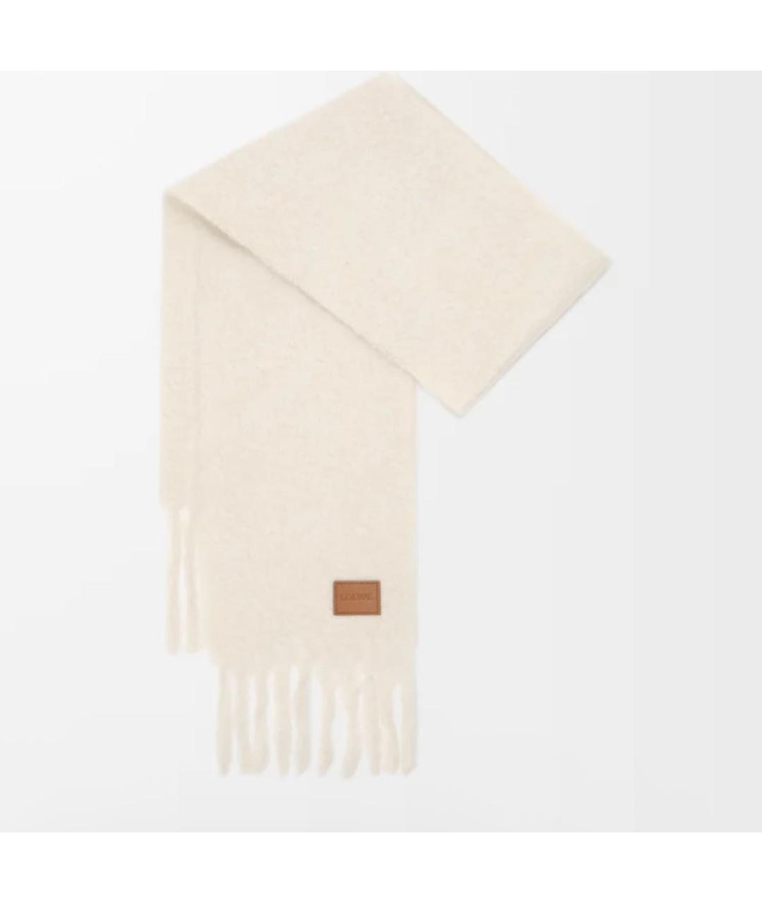 LOEWE Бежевый кашемировый шарф, фото 5