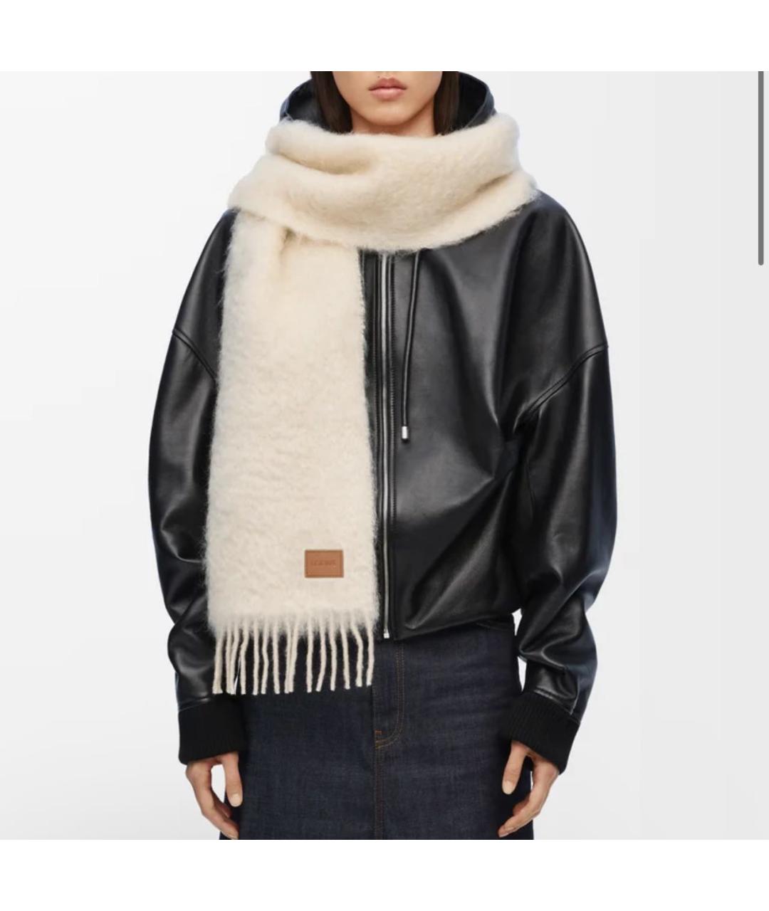 LOEWE Бежевый кашемировый шарф, фото 4