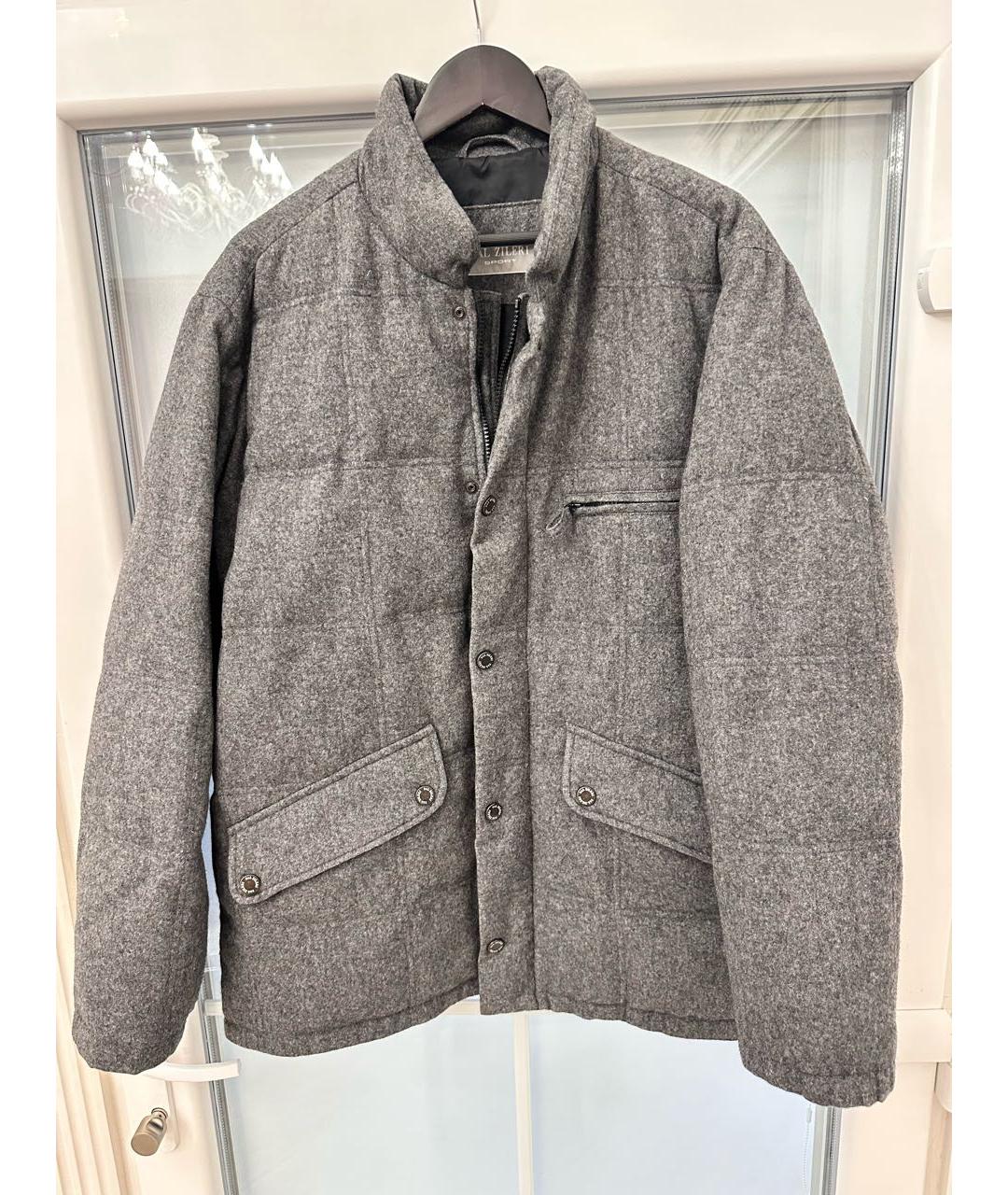 PAL ZILERI Серый шерстяной пуховик, фото 9