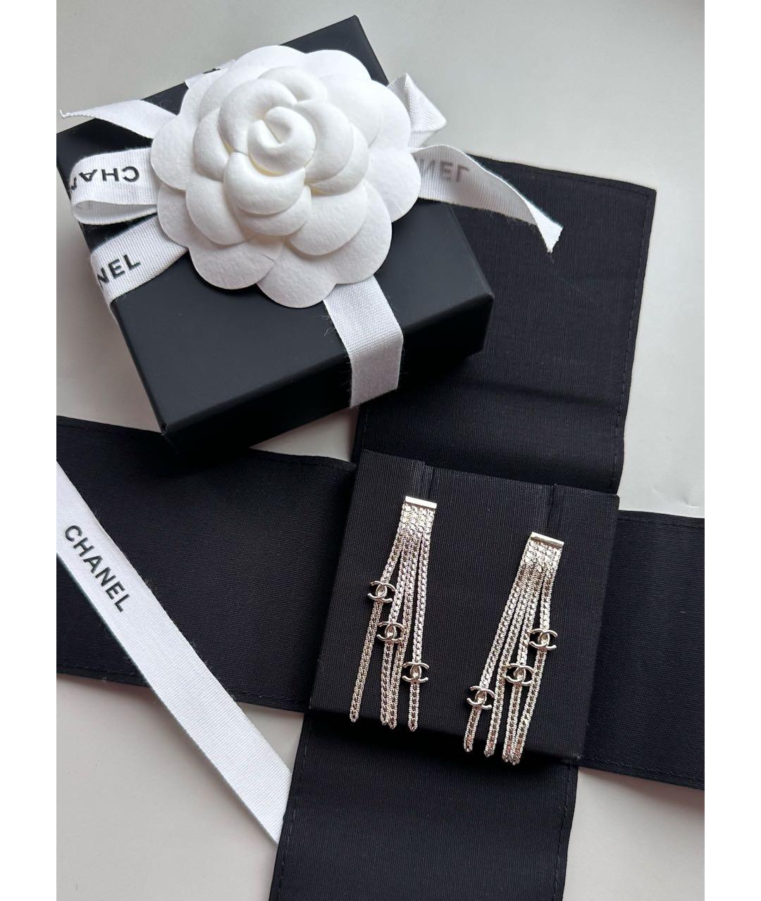 CHANEL Серебряные металлические серьги, фото 3