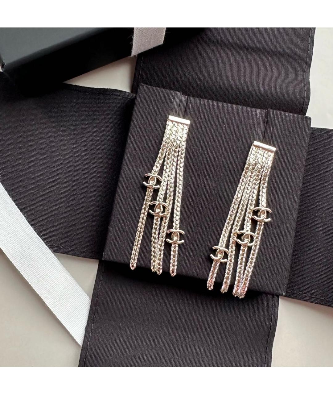 CHANEL Серебряные металлические серьги, фото 4