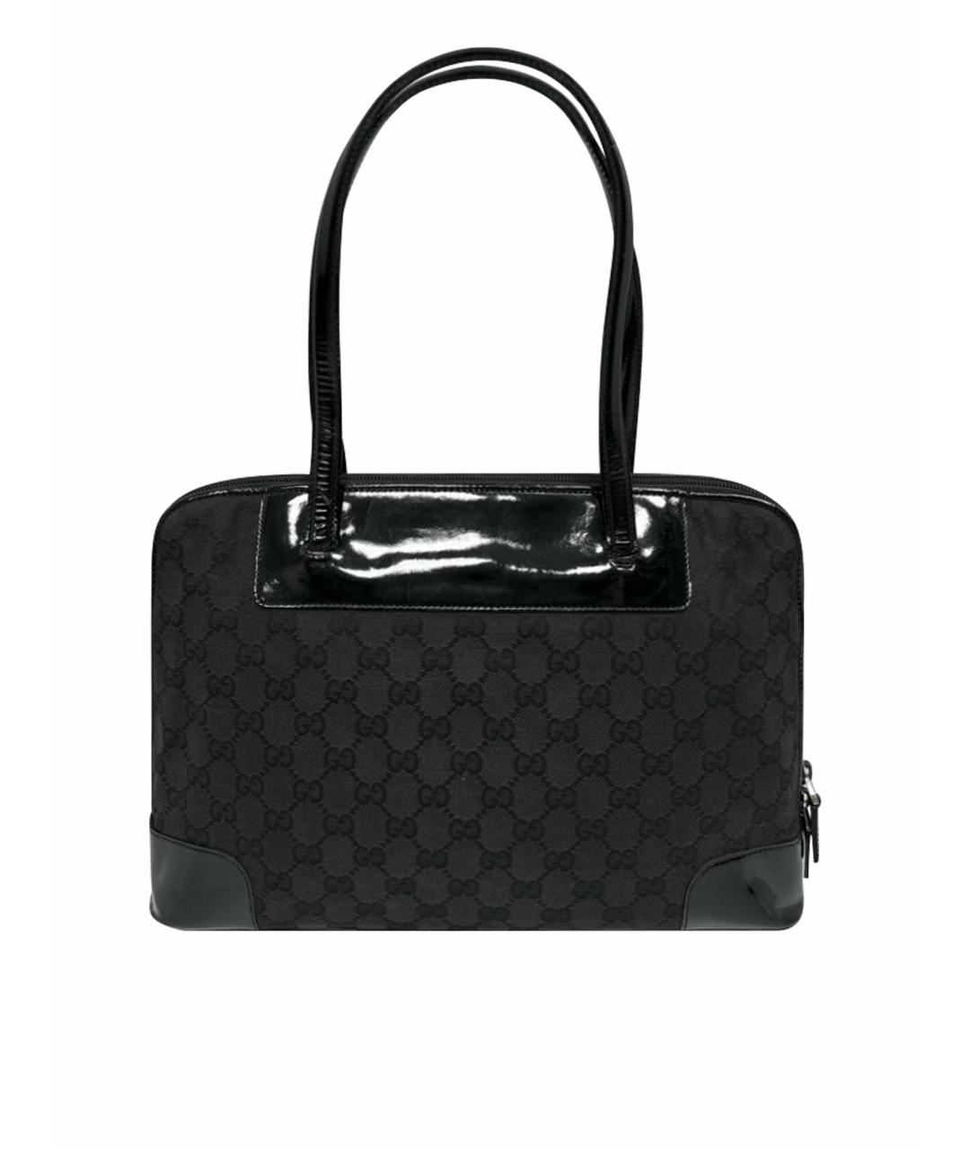 GUCCI Черная тканевая сумка тоут, фото 1