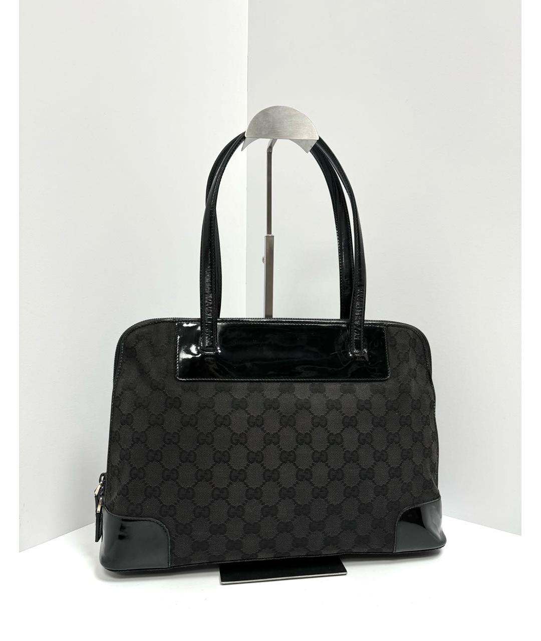 GUCCI Черная тканевая сумка тоут, фото 2