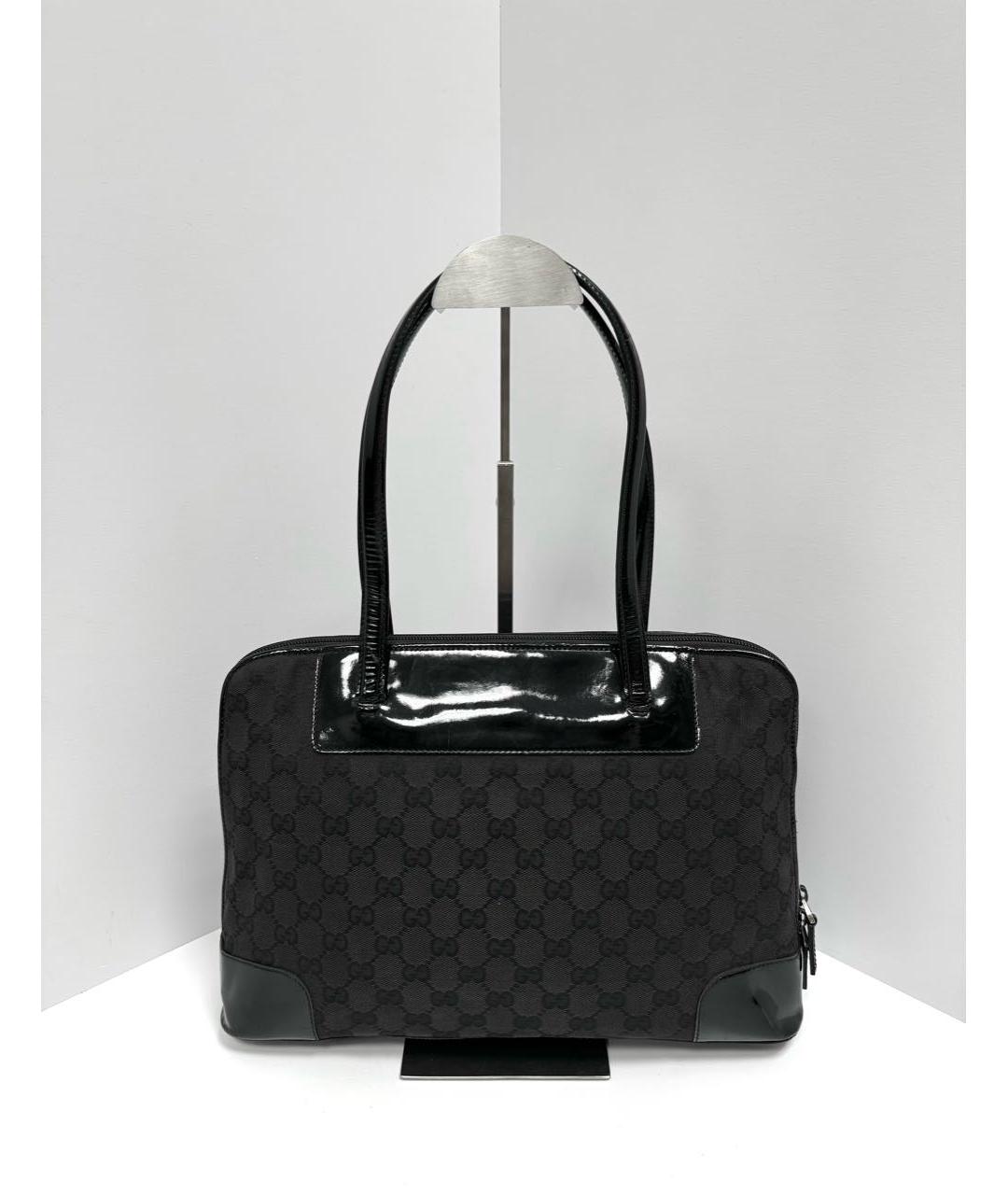 GUCCI Черная тканевая сумка тоут, фото 4