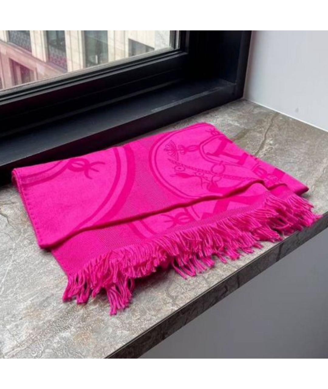 HERMES Фуксия кашемировый шарф, фото 2