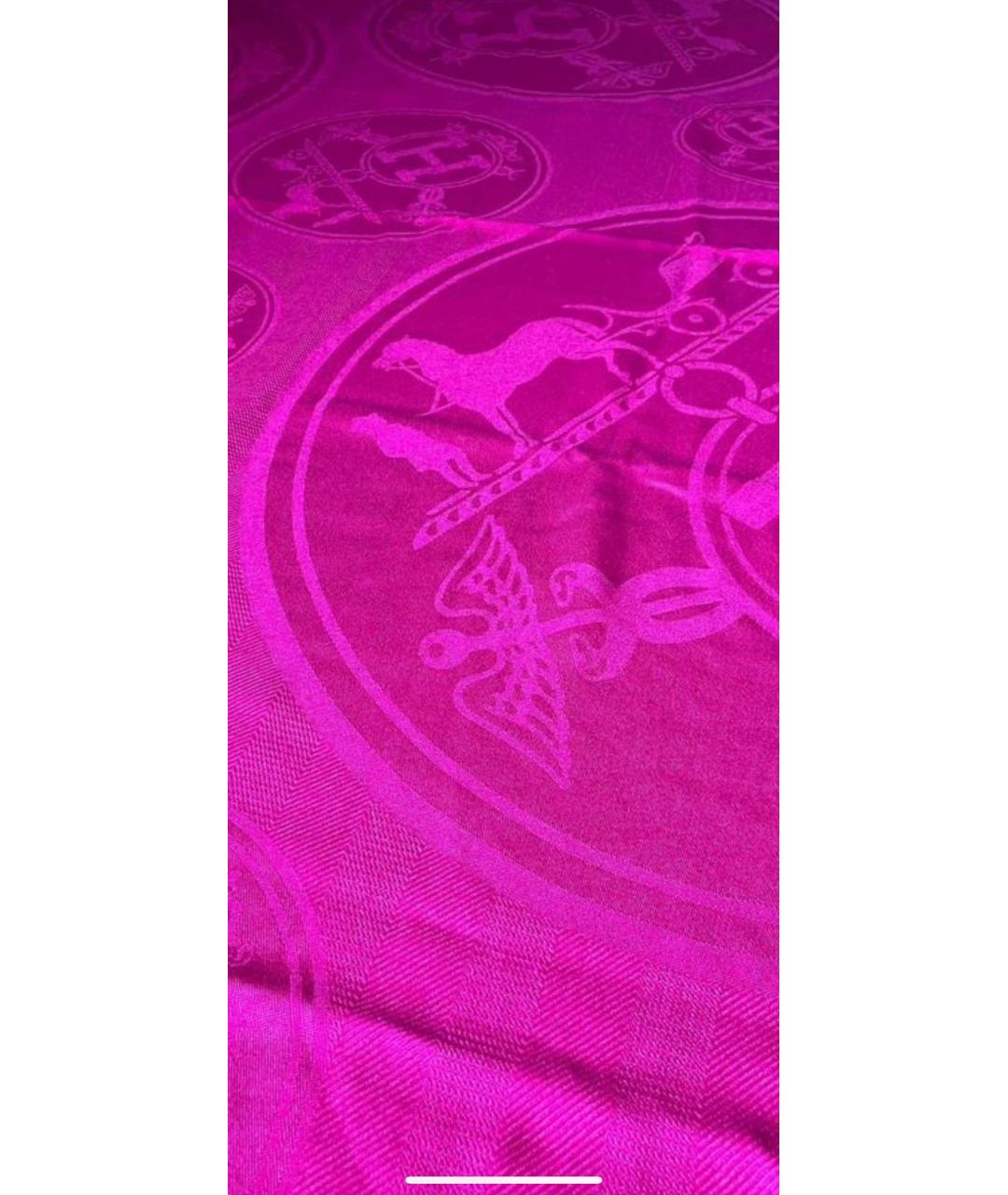 HERMES Фуксия кашемировый шарф, фото 4
