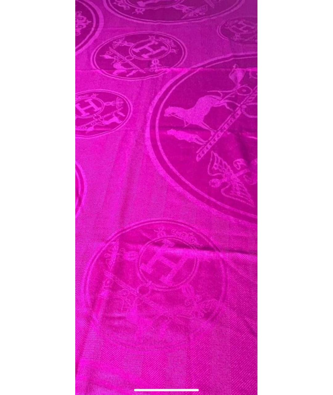 HERMES Фуксия кашемировый шарф, фото 3