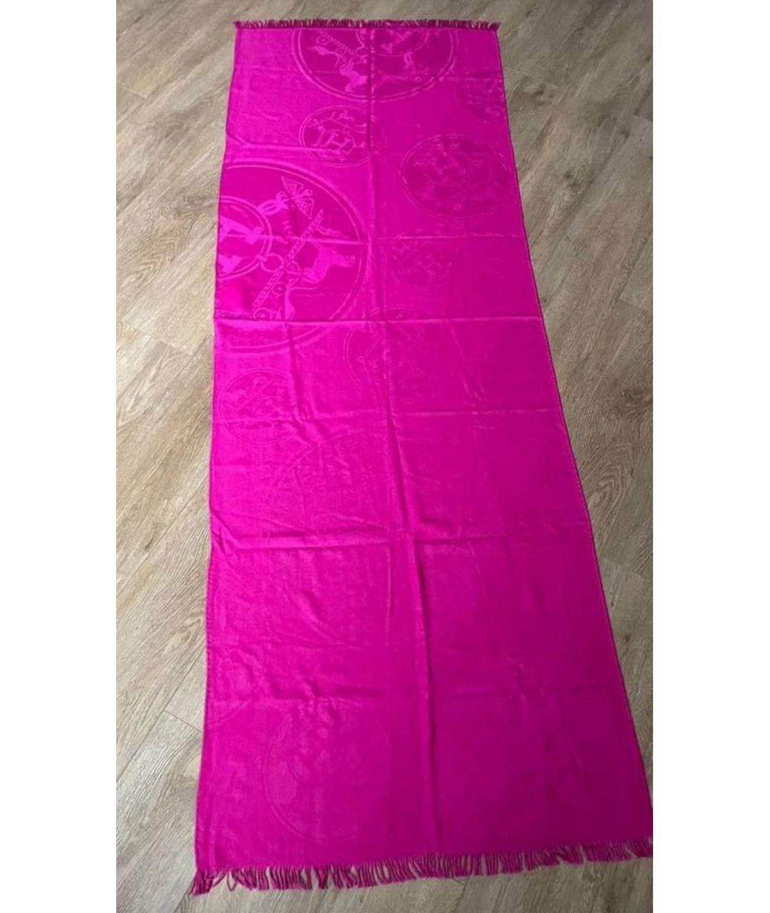 HERMES Фуксия кашемировый шарф, фото 8