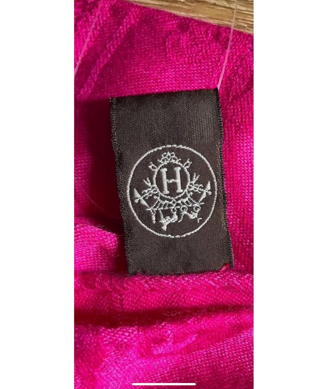 HERMES Фуксия кашемировый шарф, фото 7