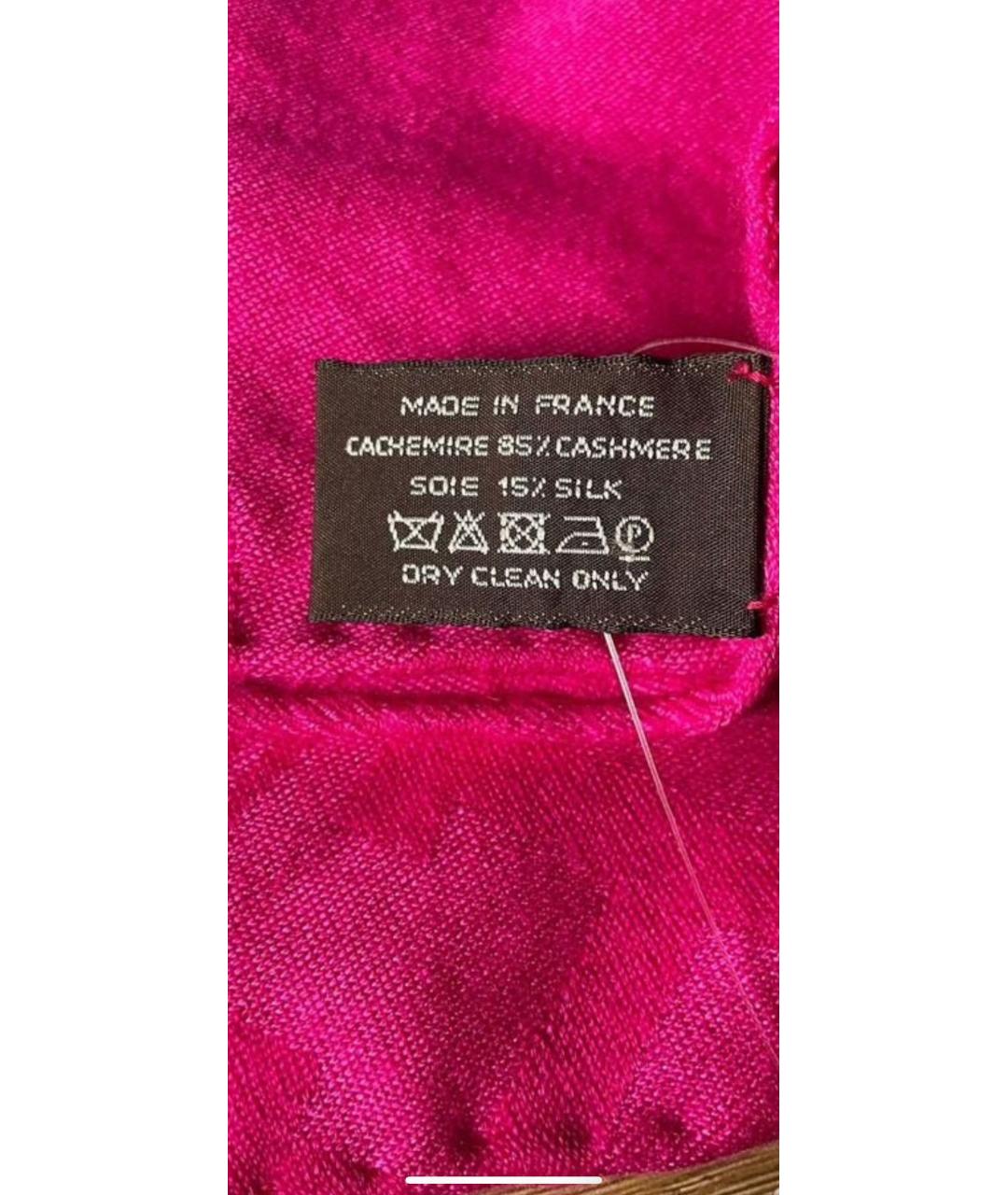 HERMES Фуксия кашемировый шарф, фото 6