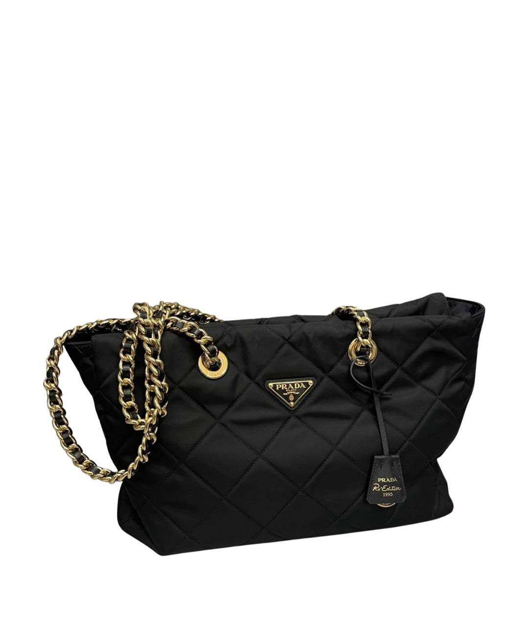 PRADA Черная тканевая сумка тоут, фото 1