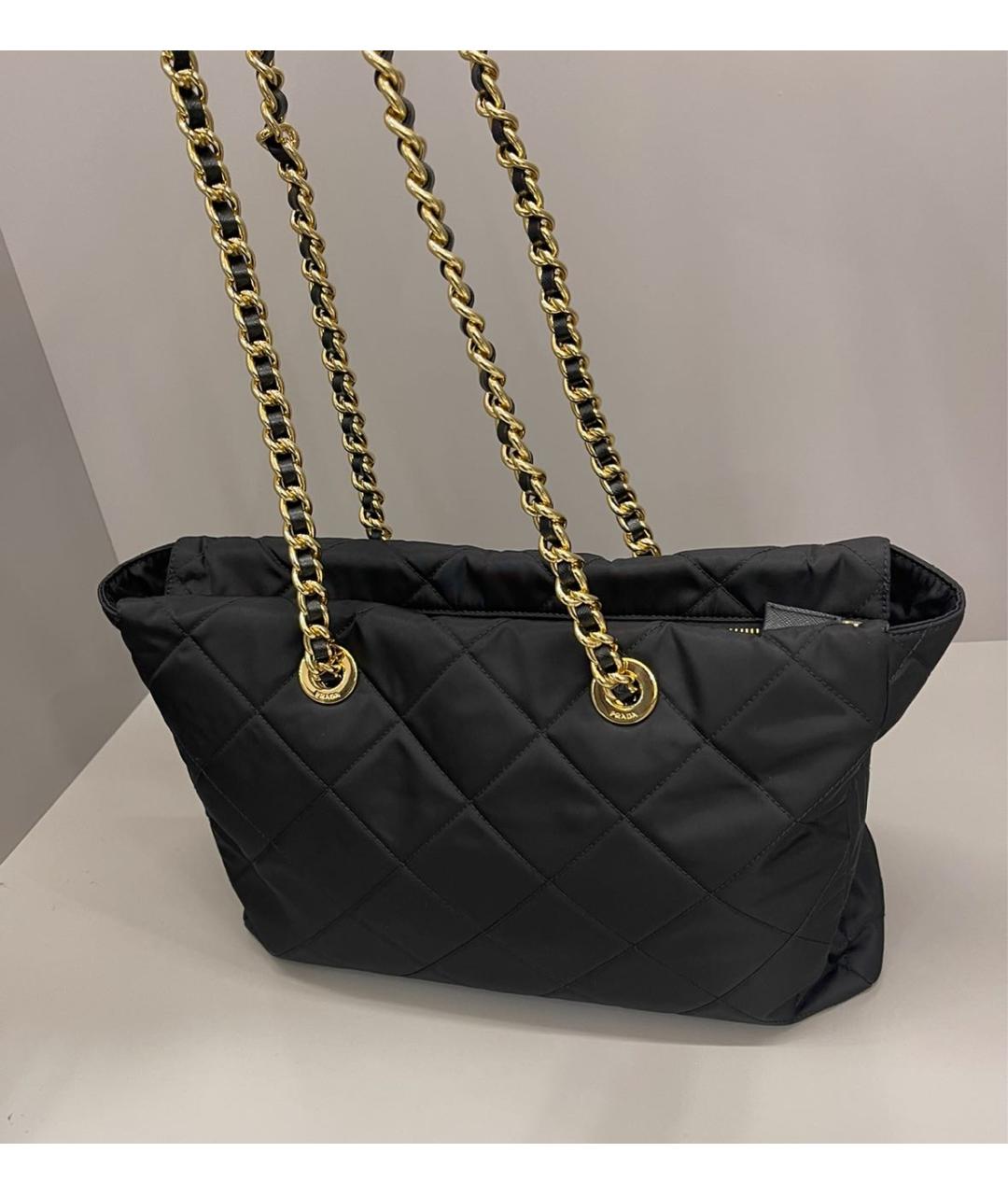PRADA Черная тканевая сумка тоут, фото 5