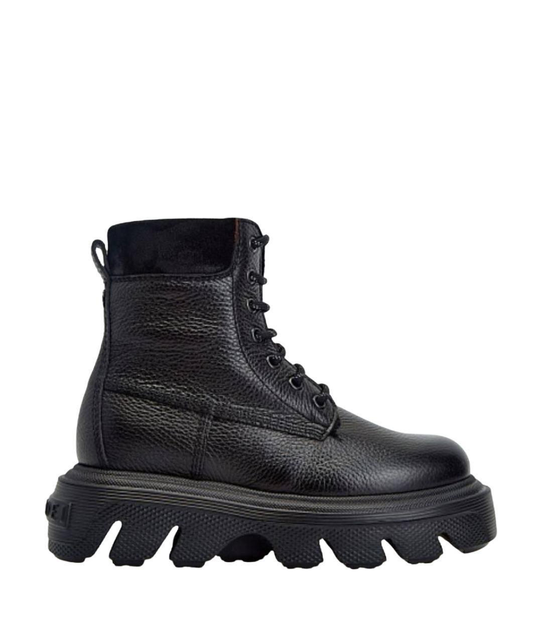 CASADEI Черные кожаные ботинки, фото 1