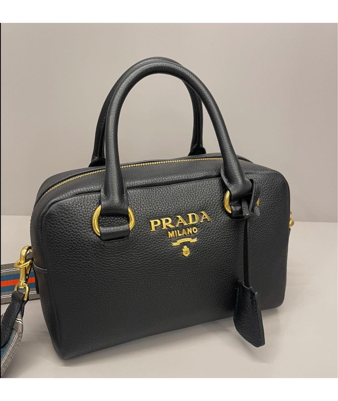 PRADA Черная кожаная сумка через плечо, фото 3