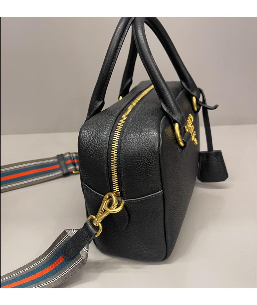 PRADA Черная кожаная сумка через плечо, фото 4