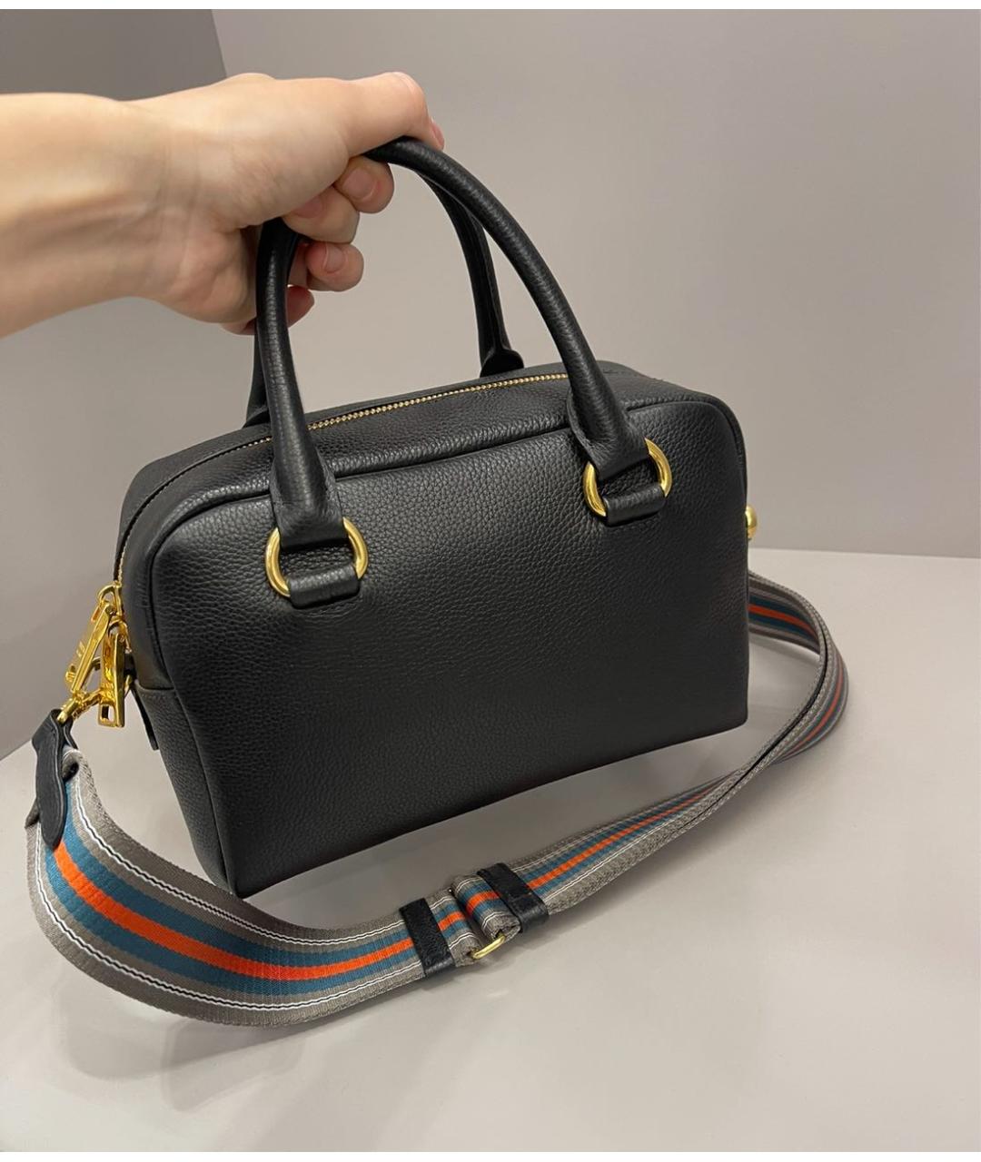 PRADA Черная кожаная сумка через плечо, фото 6