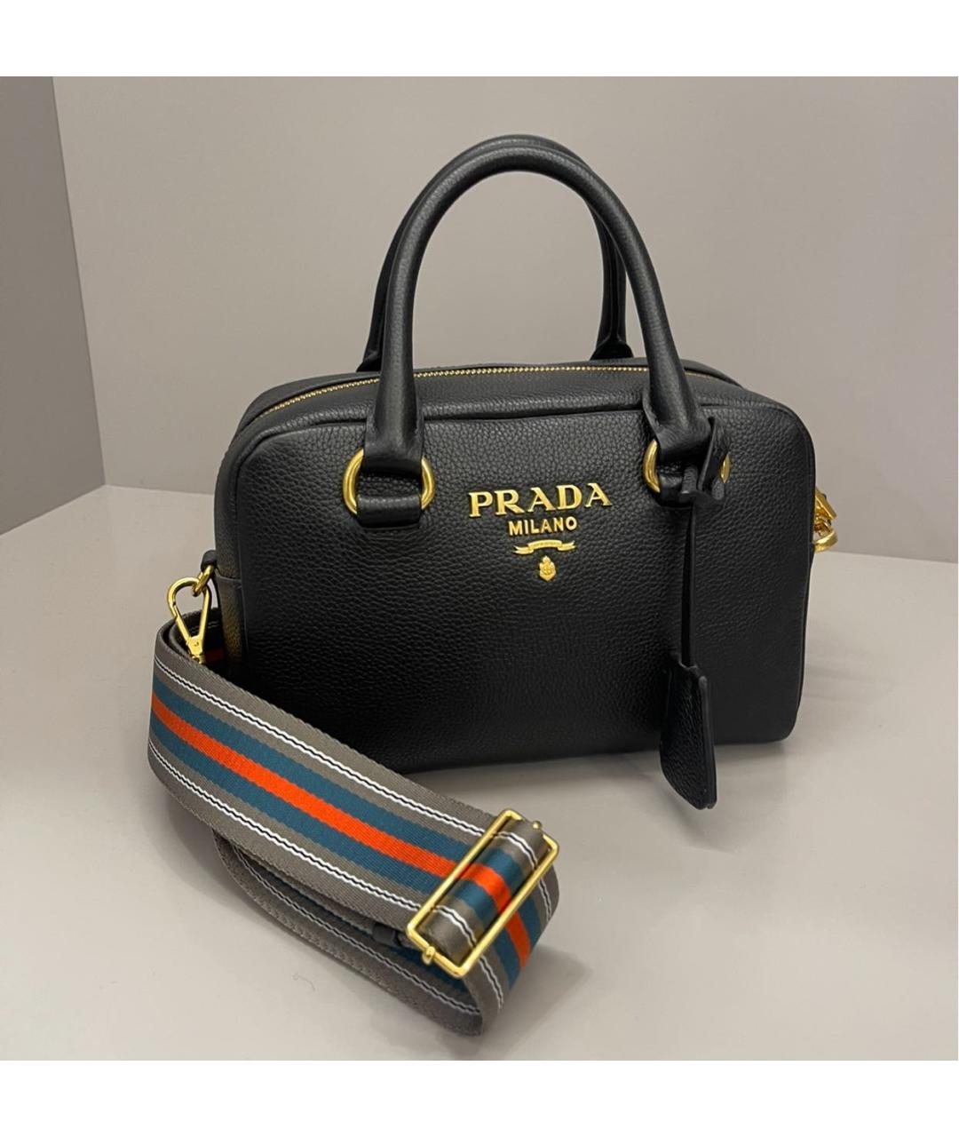 PRADA Черная кожаная сумка через плечо, фото 7