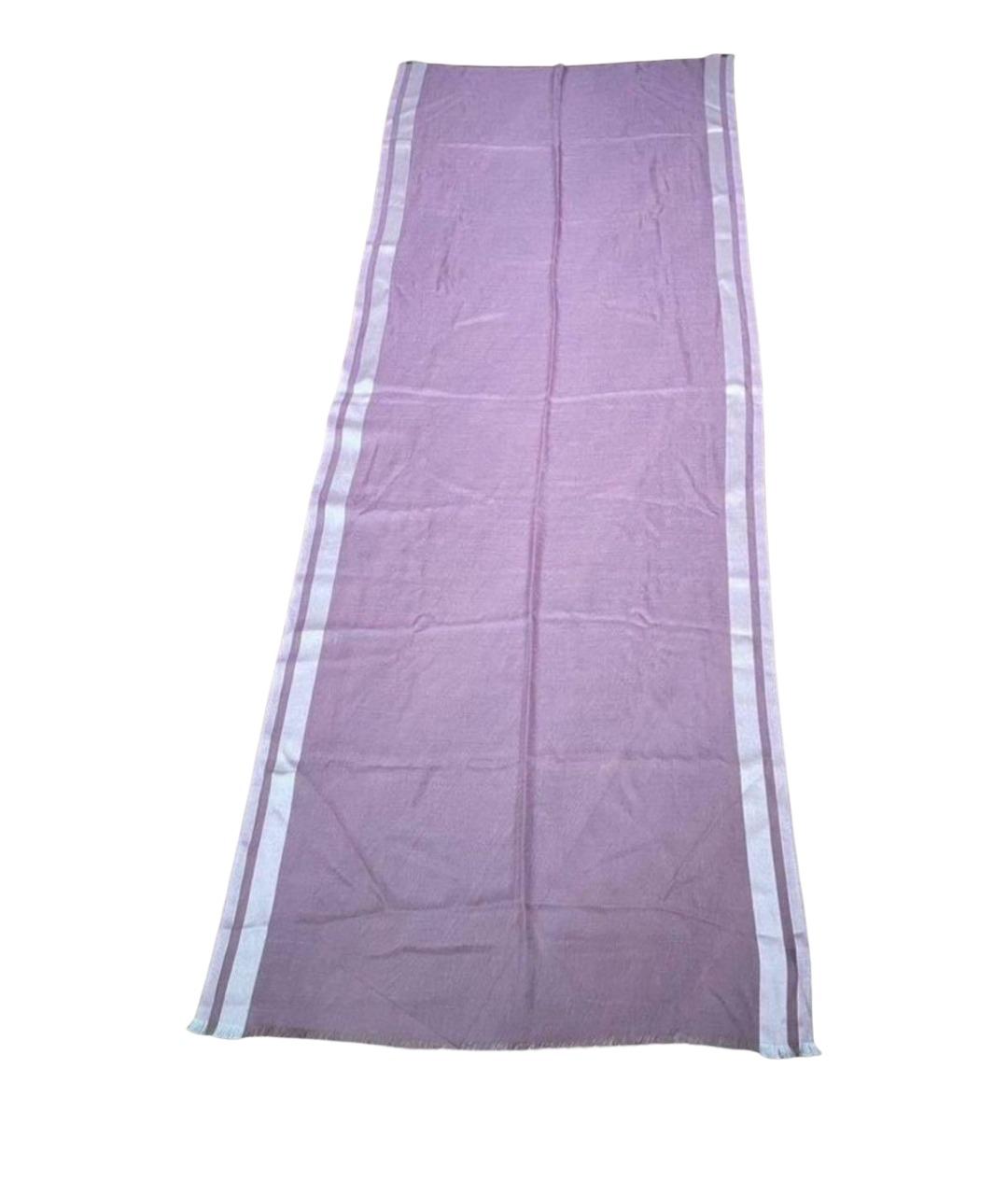 LORO PIANA Розовый шелковый шарф, фото 1