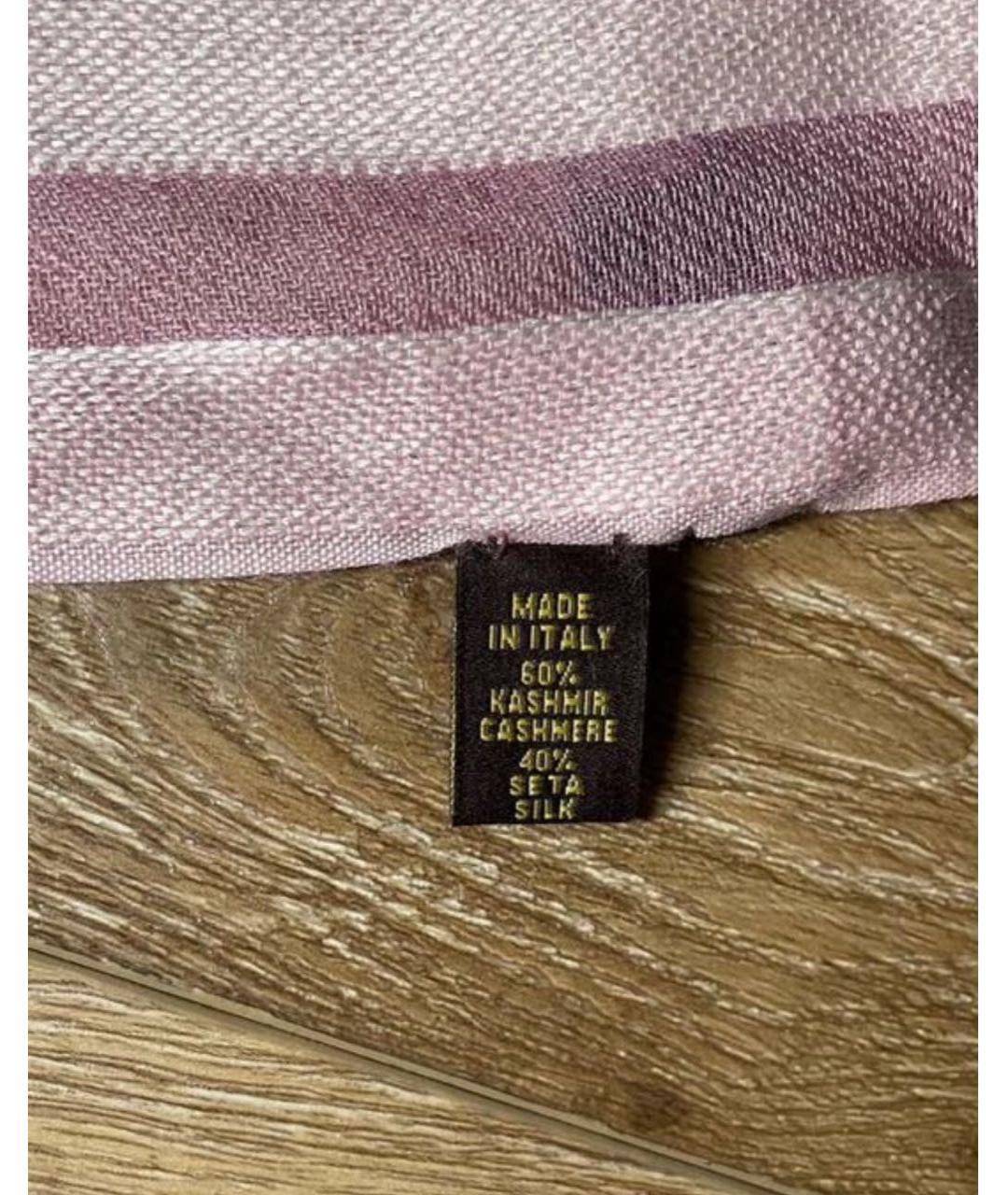 LORO PIANA Розовый шелковый шарф, фото 4