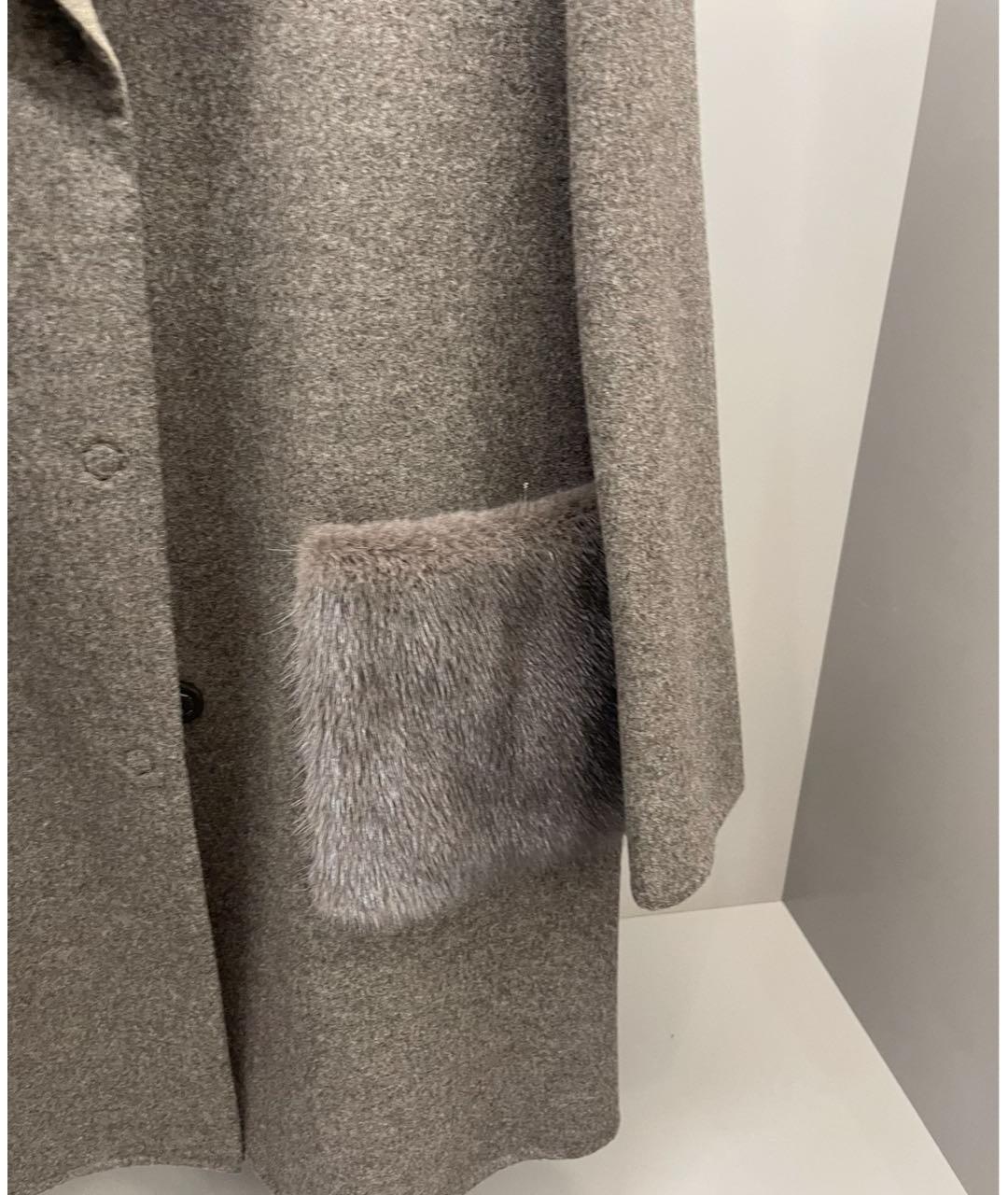 MANZONI 24 Серое кашемировое пальто, фото 4