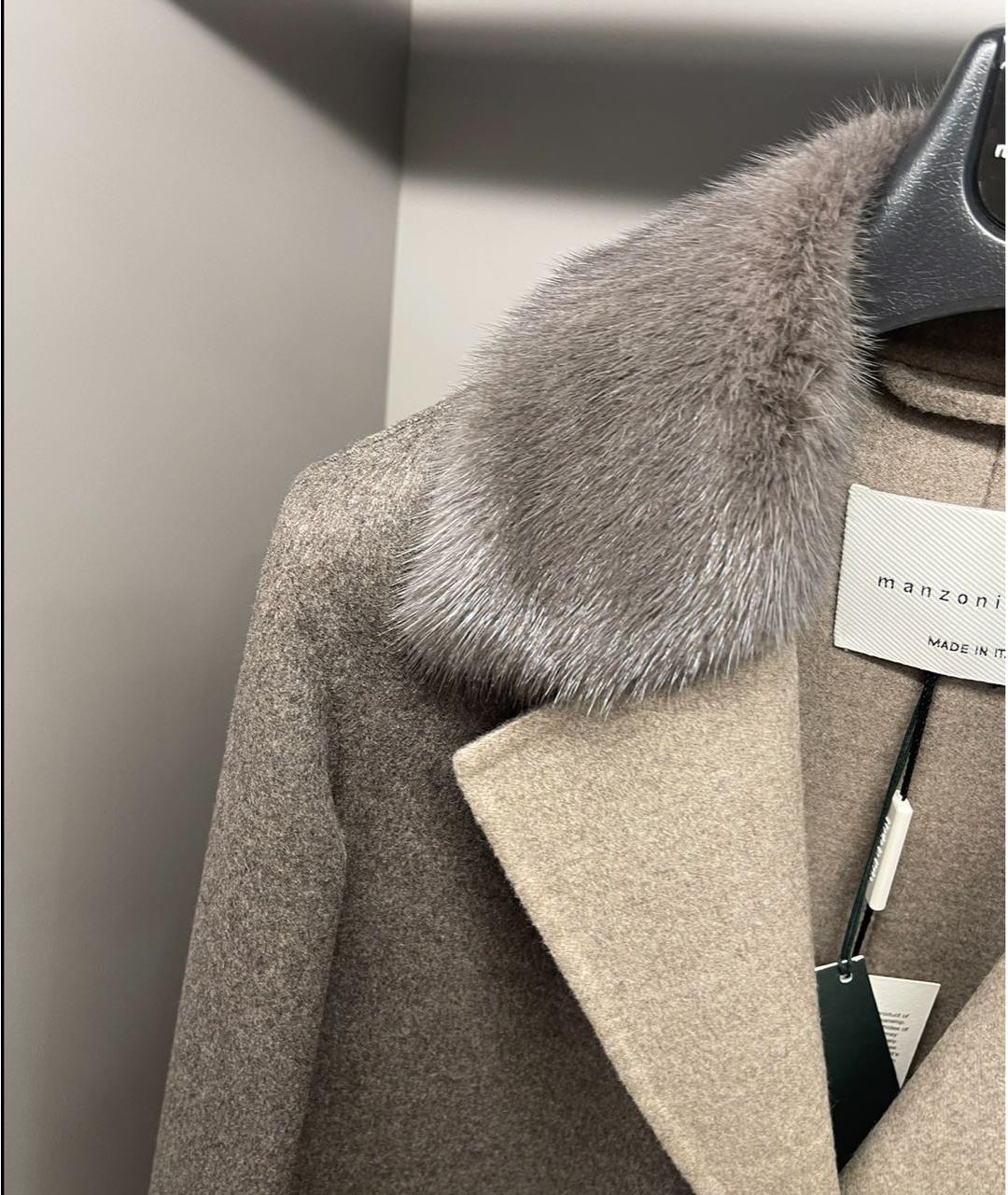 MANZONI 24 Серое кашемировое пальто, фото 3