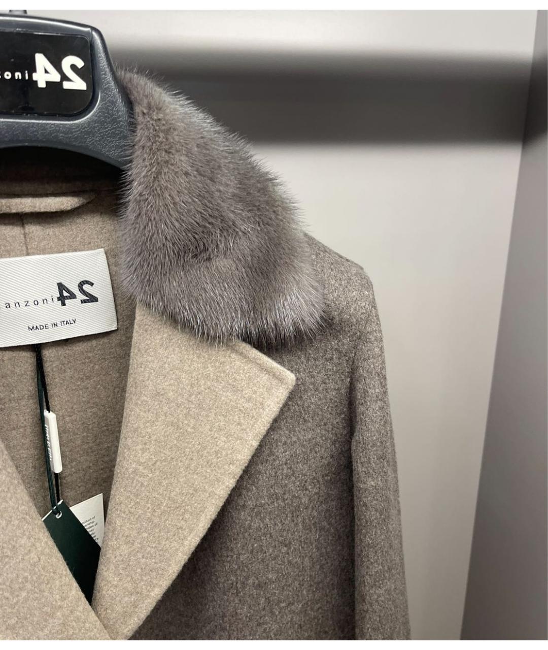 MANZONI 24 Серое кашемировое пальто, фото 2