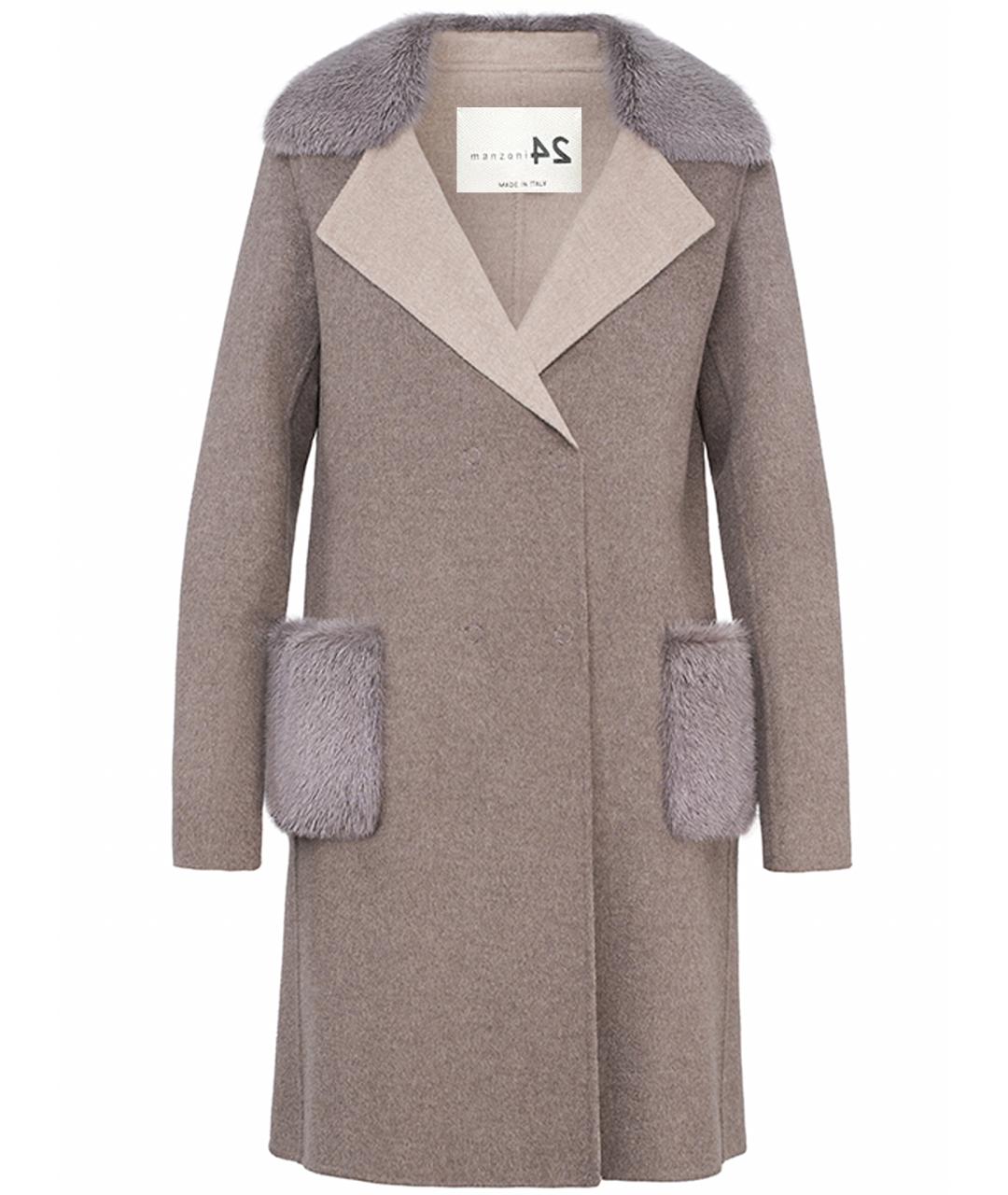 MANZONI 24 Серое кашемировое пальто, фото 1