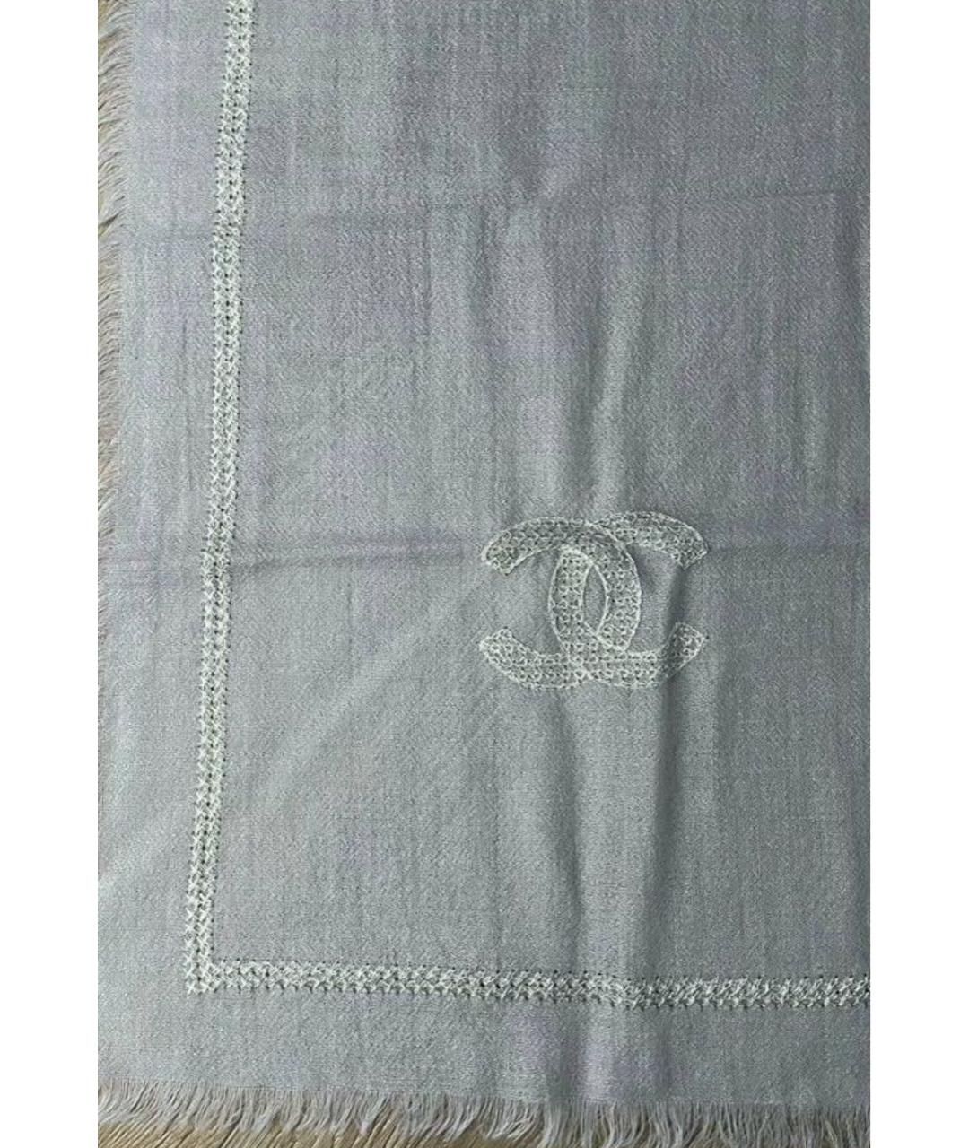 CHANEL Бирюзовый шелковый шарф, фото 2