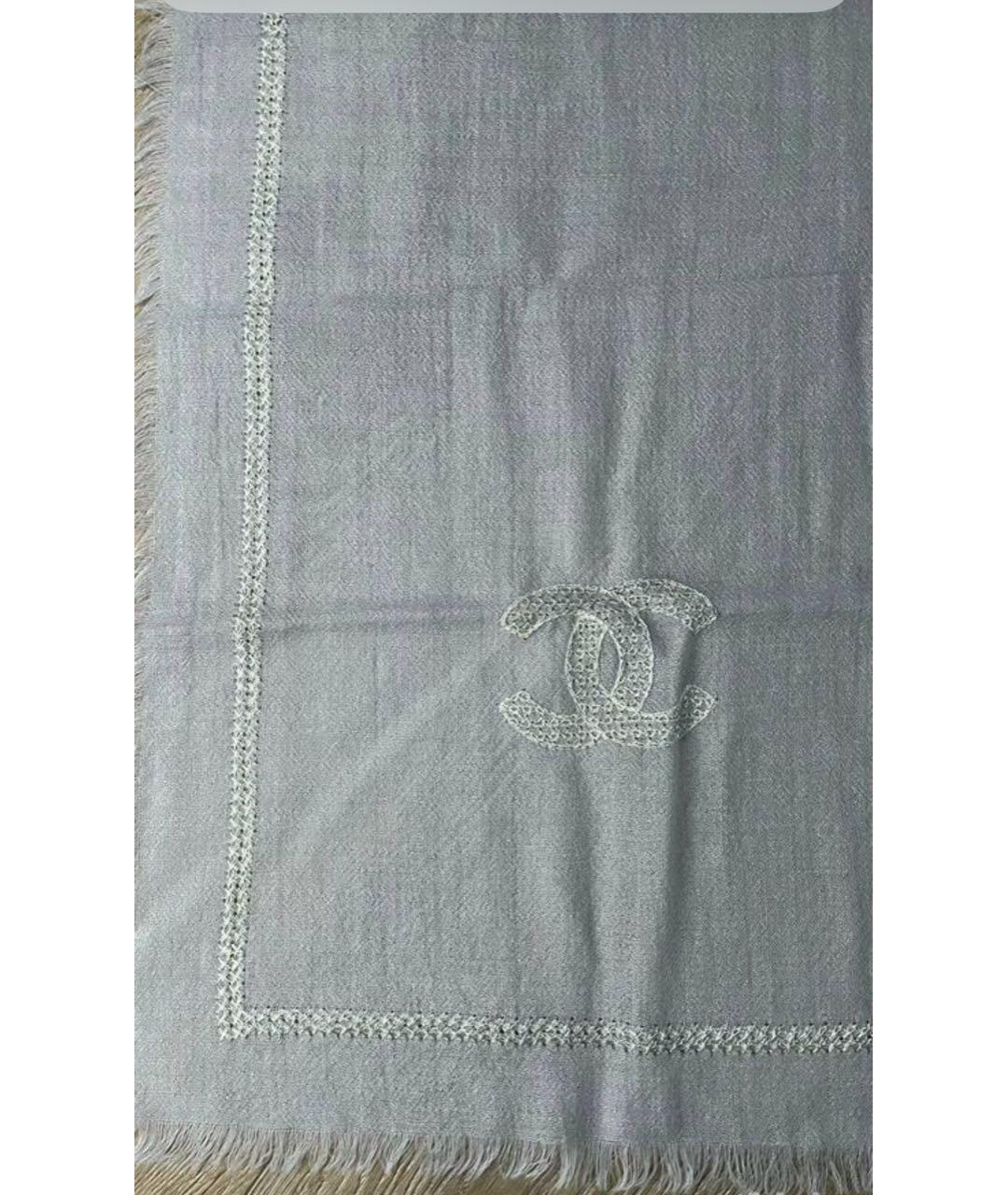 CHANEL Бирюзовый шелковый шарф, фото 3