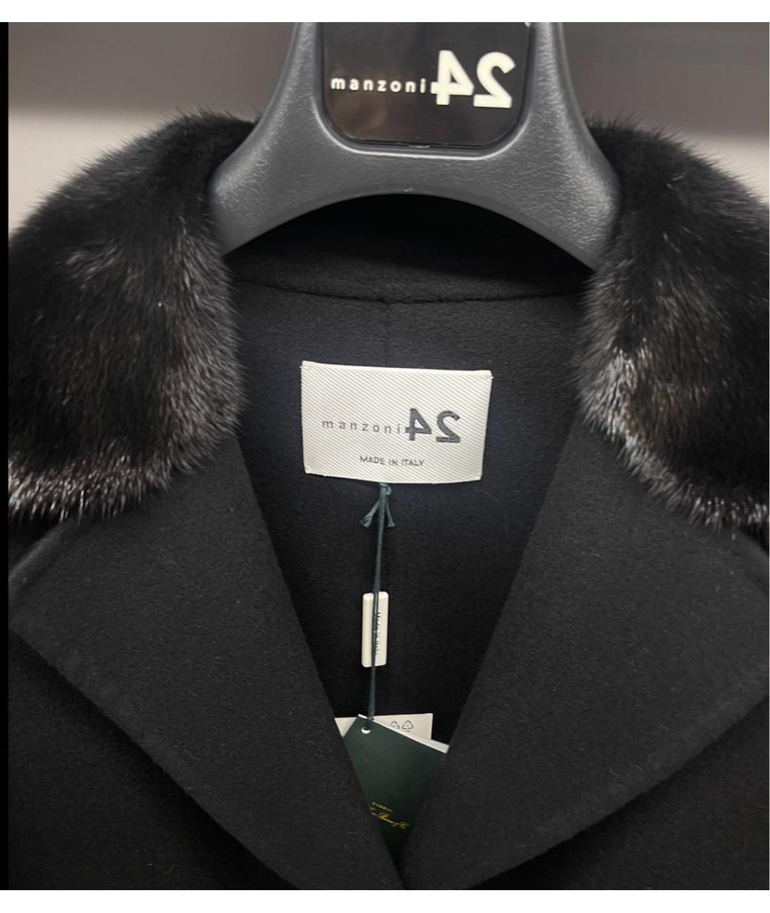 MANZONI 24 Черное кашемировое пальто, фото 3