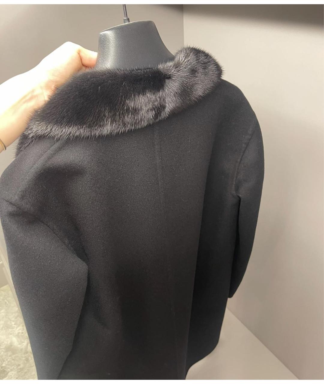 MANZONI 24 Черное кашемировое пальто, фото 5