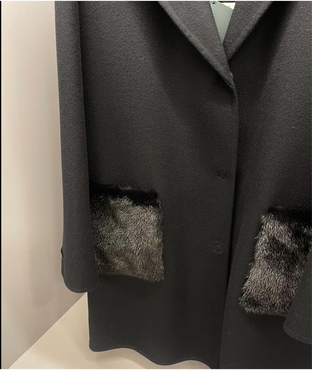 MANZONI 24 Черное кашемировое пальто, фото 4