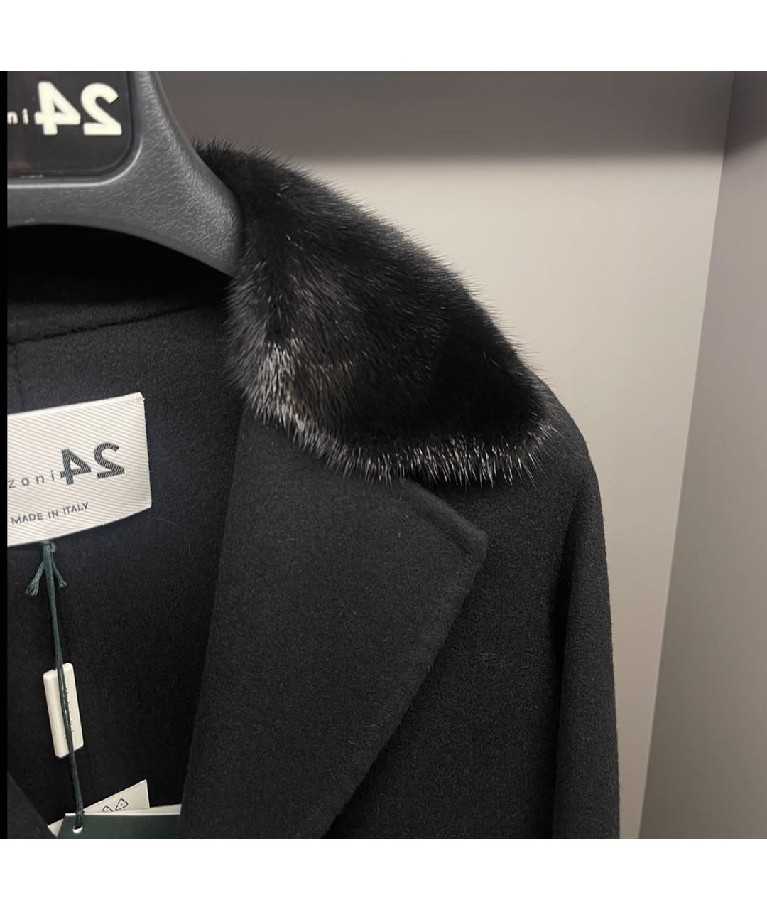 MANZONI 24 Черное кашемировое пальто, фото 2