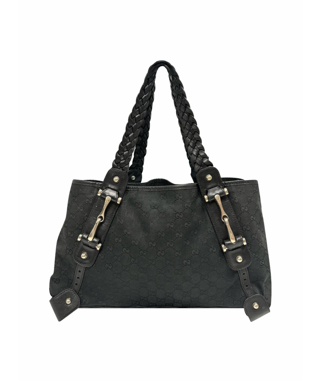 GUCCI Черная тканевая сумка тоут, фото 1