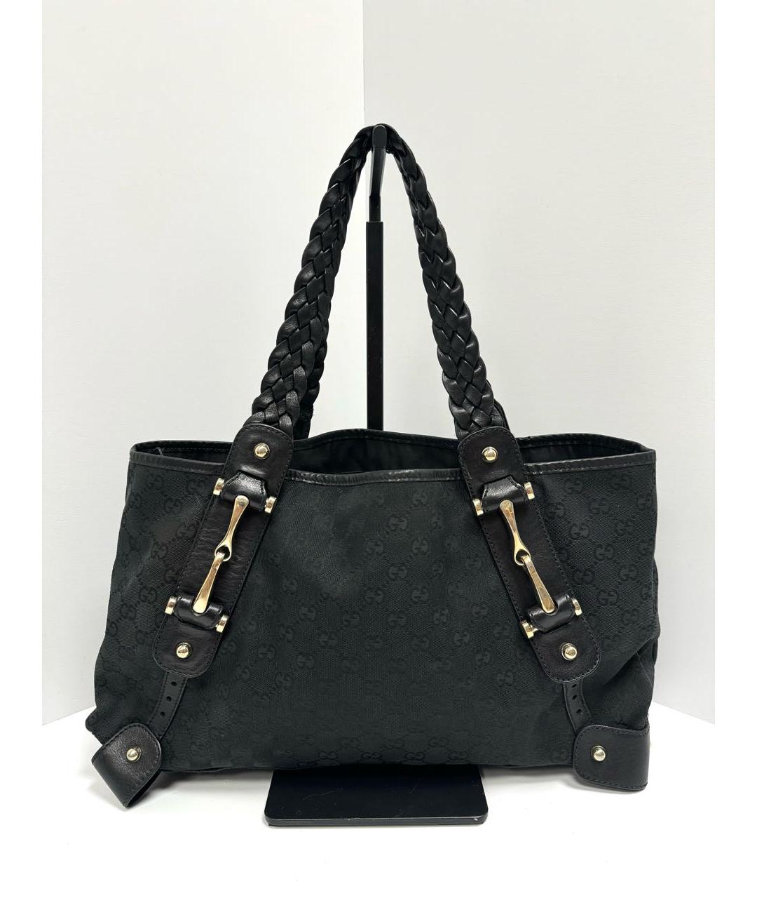 GUCCI Черная тканевая сумка тоут, фото 3