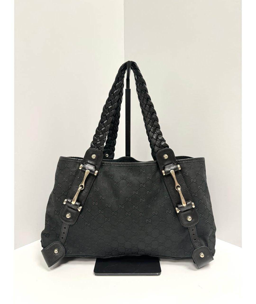 GUCCI Черная тканевая сумка тоут, фото 4